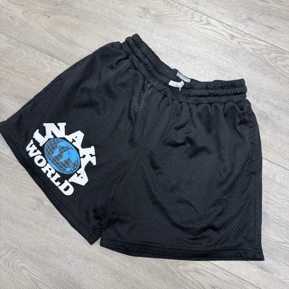 Inaka Power Black Mesh Gym Shorts Sz S SHORT Inaka World READ